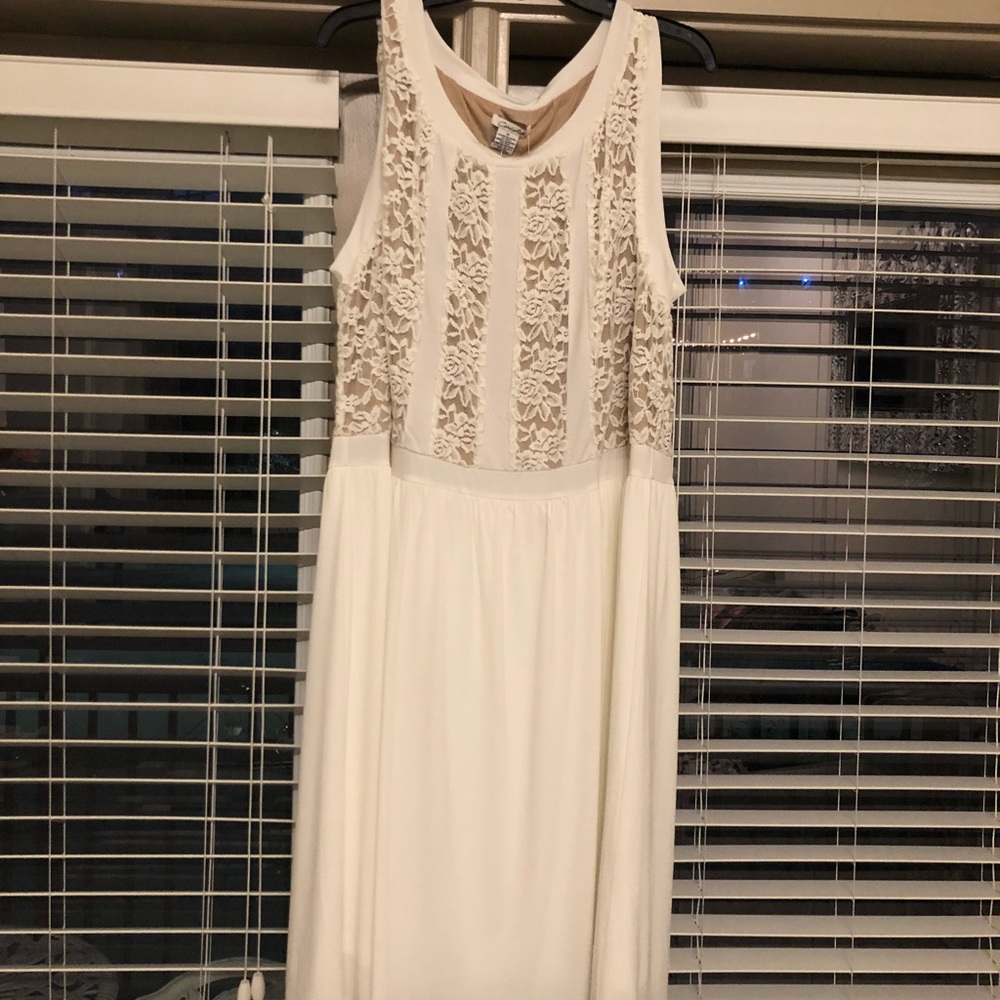 White dress with lace detailing